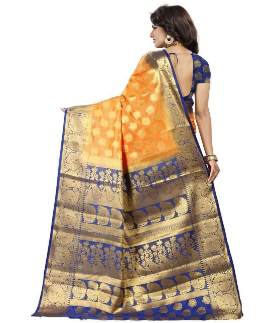 fab woven - Multicolor Cotton Blend Saree With Blouse Piece ( Pack of 1 ) - Multicolour