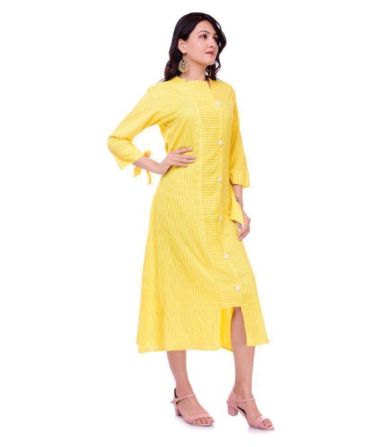 Rangun - Yellow Rayon Women's Asymmetrical Kurti ( Pack of 1 ) - L