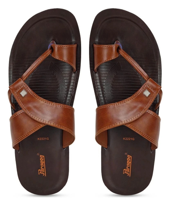 Paragon Tan Mens Leather Slipper - None