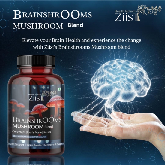 BrainShrooms Mushroom Blend  1200mg per serving (90 capsules)