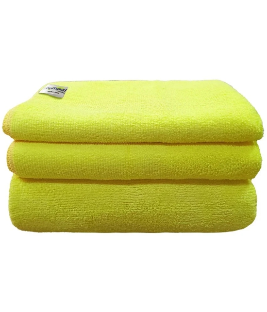 SOFTSPUN Single Microfibre Bath + Hand + Face Towel Set Yellow - Yellow