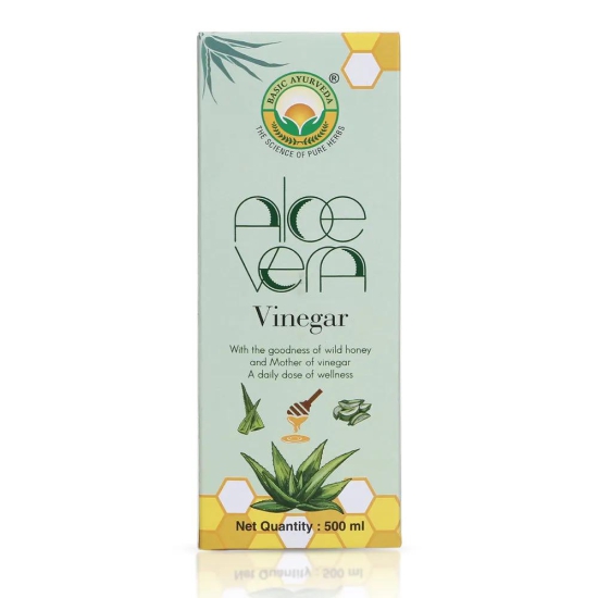 Basic Ayurveda Aloe Vera Vinegar (Aloevera Ka Sirka) | For Skin, Deliver Digestive Health and Beauty | With The Goodness Of Wild Honey | Mother Of Vinegar | A Daily Dose Of Wellness | 500Ml