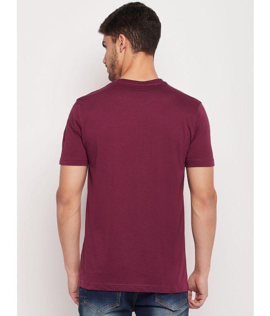 UNIBERRY - Wine Cotton Blend Regular Fit Mens T-Shirt ( Pack of 1 ) - None