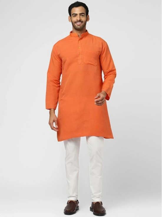 DESHBANDHU DBK - Orange Cotton Mens Kurta ( Single ) - None