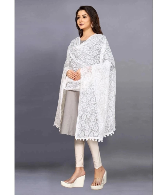 A TO Z CART White Georgette Womens Dupatta - ( Pack of 1 ) - White