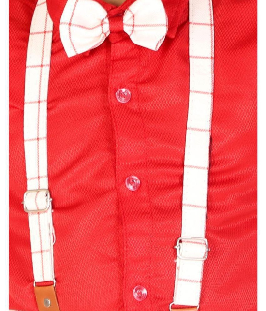 DKGF Fashion - Red Cotton Blend Boys Shirt & Pants ( Pack of 1 ) - None