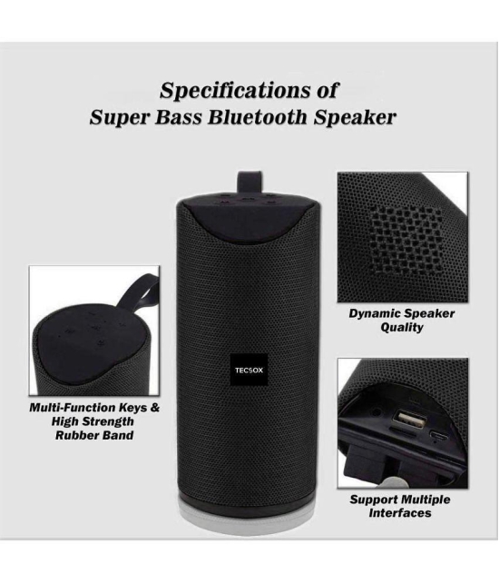 Tecsox Stone Speaker 5 W Bluetooth Speaker Bluetooth v5.0 with USB,SD card Slot,Aux,3D Bass Playback Time 6 hrs Black - Black