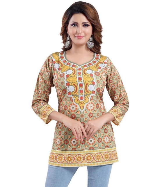 Meher Impex - Yellow Crepe Womens Straight Kurti ( Pack of 1 ) - L