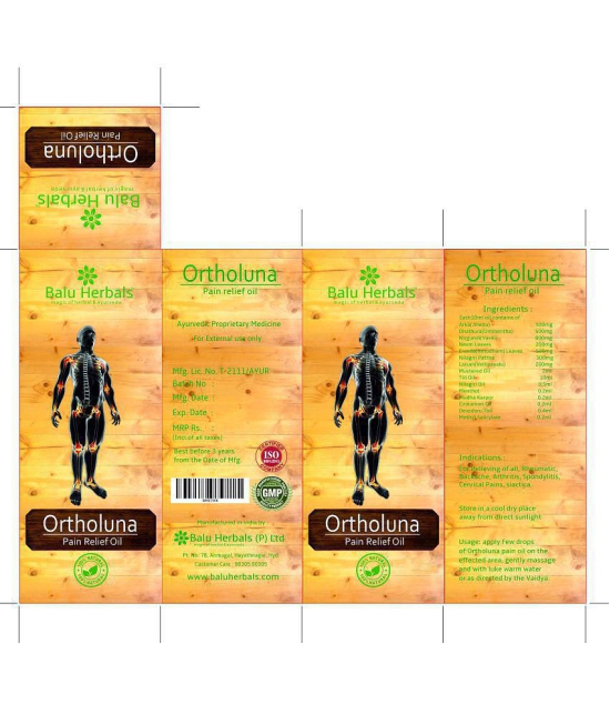 BALU HERBALS AYURVEDA Ortholuna Oil 200ml Oil 200 ml Pack Of 1