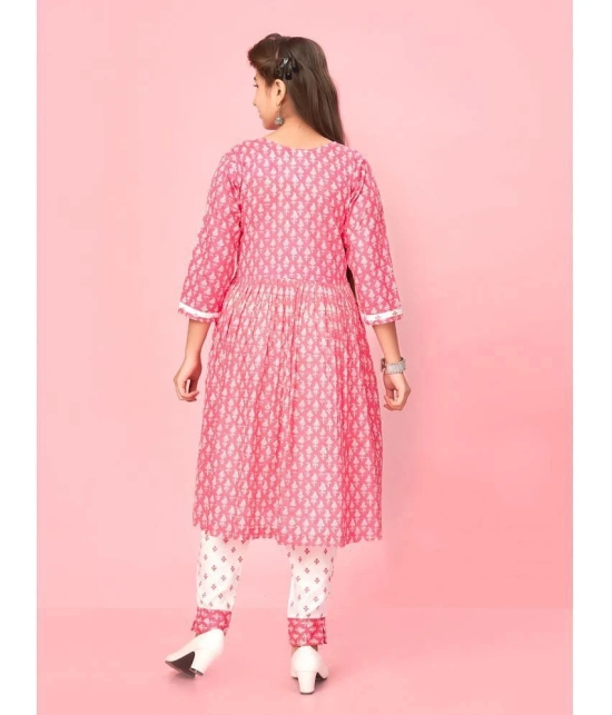 Aarika Pink Cotton Girls Kurti ( Pack of 1 ) - None