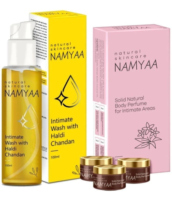 Namyaa Intimate Smell Good Kit- Intimate Solid Perfume 45G & Haldi Chandan Intimate Wash 100Ml