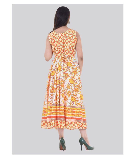 Rangun Cotton Yellow A- line Dress - 2XL