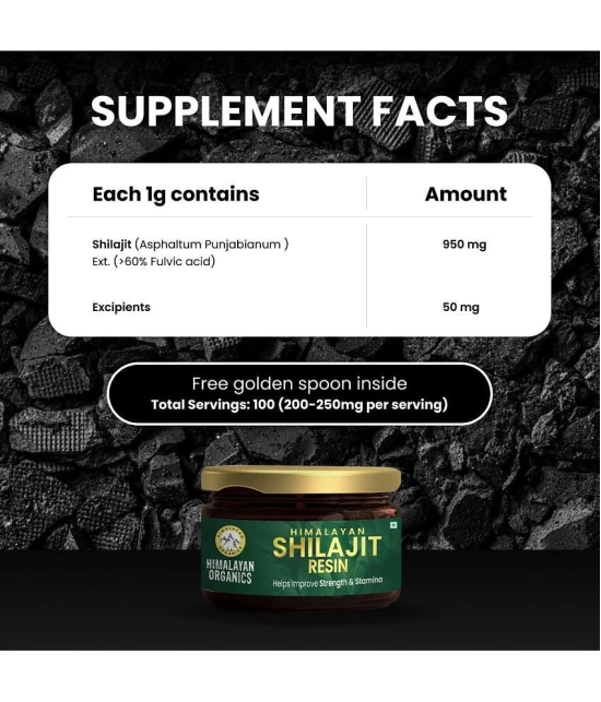 Himalayan Organics Pure Shilajit Resin to Boost Performance,Power, Stamina, Endurance, Strength With Fulvic Acid & 85+ Trace Minerals Complex for Energy,Maximum Potency I - 25g