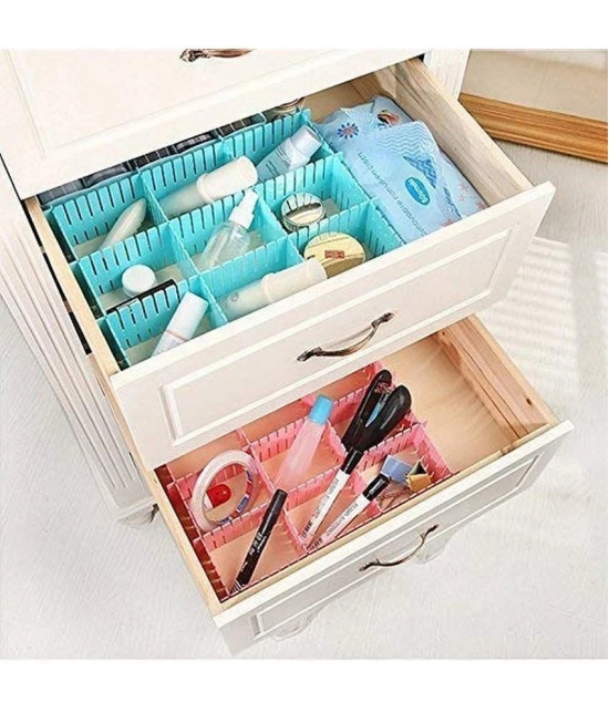 SYON - Drawer Separators ( 1 Set of 6 Pc ) Drawer Divider Organizers, DIY Plastic Grid, Plastic Adjustable Drawer Dividers, Household Storage - Makeup Socks, Underwear, Organizer for Clothes