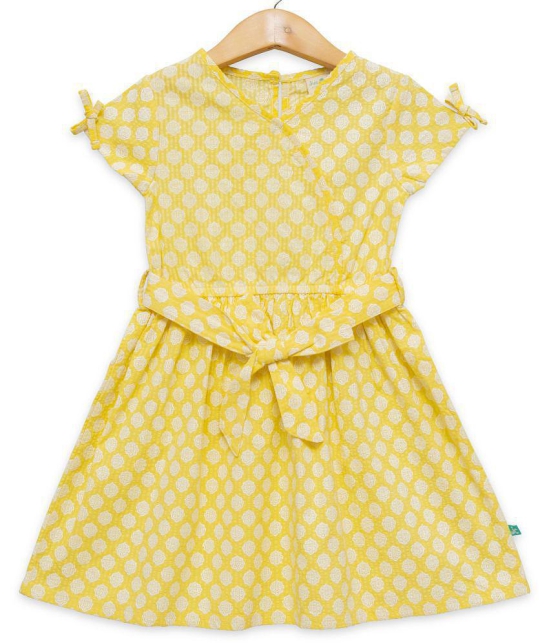 Juscubs - Yellow Cotton Girls Frock ( Pack of 1 ) - None