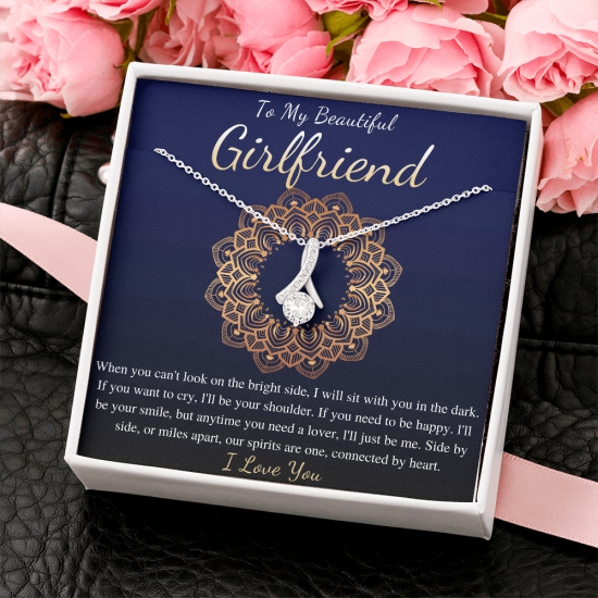 Girlfriend Necklace Gift, Valentines Day Gift For Girlfriend, Gift For Her, Girlfriend Birthday Gift, Anniversary Gift, Romantic Gift For GF-Two Toned Box