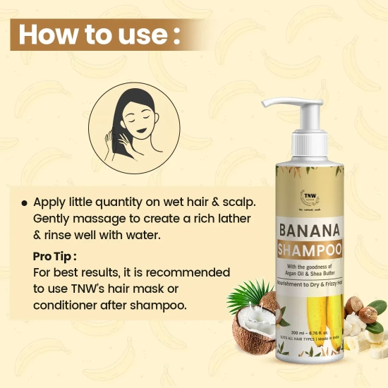 Banana Shampoo (Anti-Frizz Shampoo with Natural Ingredients)