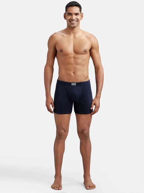 Jockey 8008 Men Super Combed Cotton Rib Solid Boxer Brief - Deep Navy (Pack of 2) - None