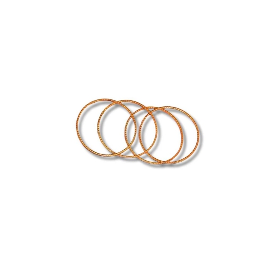 Gold Plated Textured Bangle Set of 3