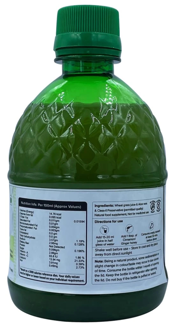 Farm Naturelle-100% Pure Herbal Concentrated (Extra Fiber in Gel Form) Aloevera Wheatgrass Gel/Juice 400Ml (Pack Of 2) And Honey 55g x 2