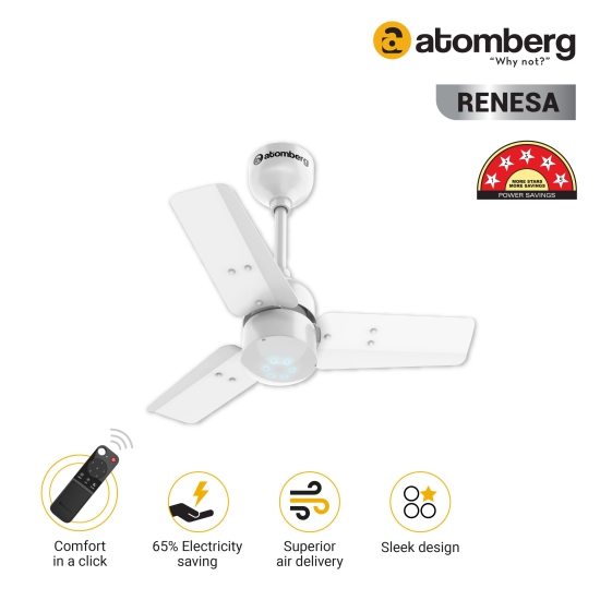 Atomberg Renesa 600mm BLDC motor Energy Saving Ceiling Fan with Remote Control | White