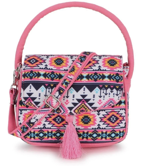 Anekaant - Pink Cotton Sling Bag - Pink