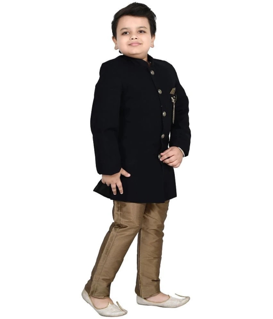 Arshia Fashions Blue Silk Boys Indo Western Sherwani & Churidar Set ( Pack of 1 ) - None