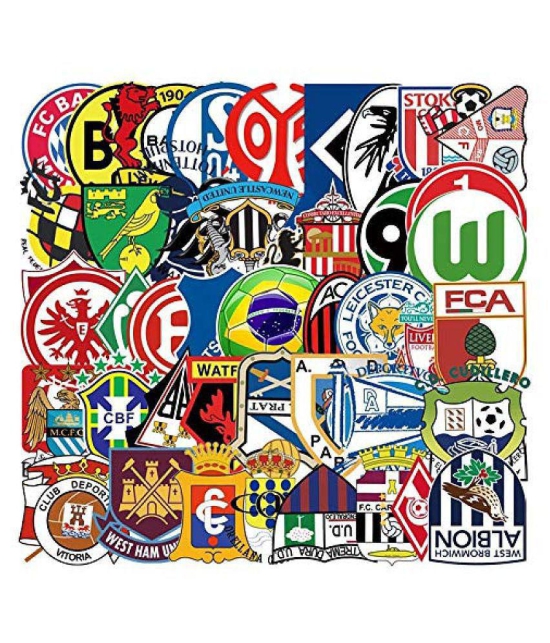 iDream Football Club Team Logo Waterproof Vinyl Sticker for Laptop, Desk, Skateboard, Luggage, Guitar, Furniture, Toy, Scrapbook (Set of 50)