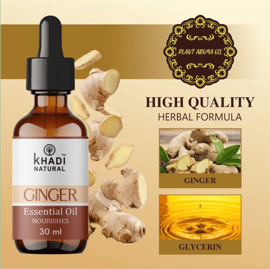 Khadi Natural Ginger Massage Oil, Tummy Ginger Oil, for Belly Drainage oil for Belly/Fat Reduction for ayurvedic fat loss oil,30ML