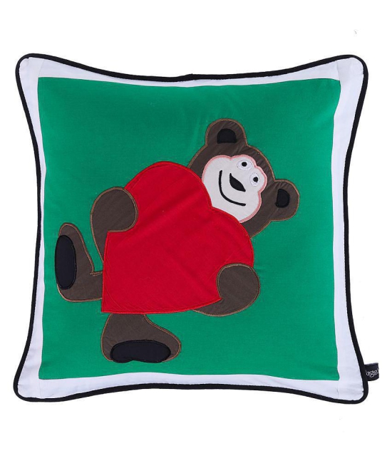 Hugs'n'Rugs Single Cotton Green Cushion Cover (40 x 40 cm) 16 x 16 - Multi