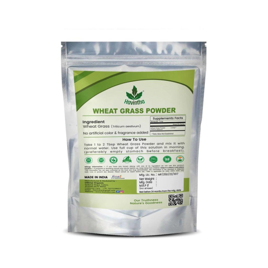 Havintha Wheat Grass Powder Natural Detox Immunity Booster | Supports Healthy Metabolism - 100 gm