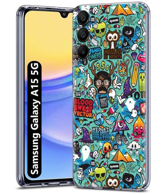 Fashionury Multicolor Printed Back Cover Silicon Compatible For Samsung Galaxy A15 ( Pack of 1 )