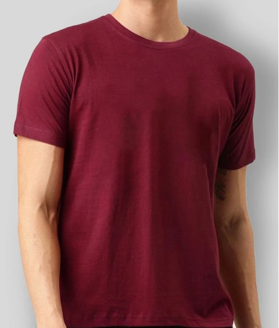 SKYRISE - Maroon Cotton Slim Fit Mens T-Shirt ( Pack of 1 ) - None