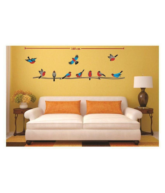 Print Mantras Wall Stickers Beautiful  Birds on a Tree Branch â?¦ Nature Sticker ( 50 x 140 cms )