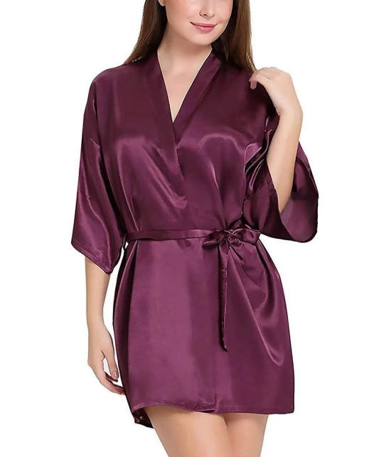 Celosia Satin Robes - Maroon Single - Free Size