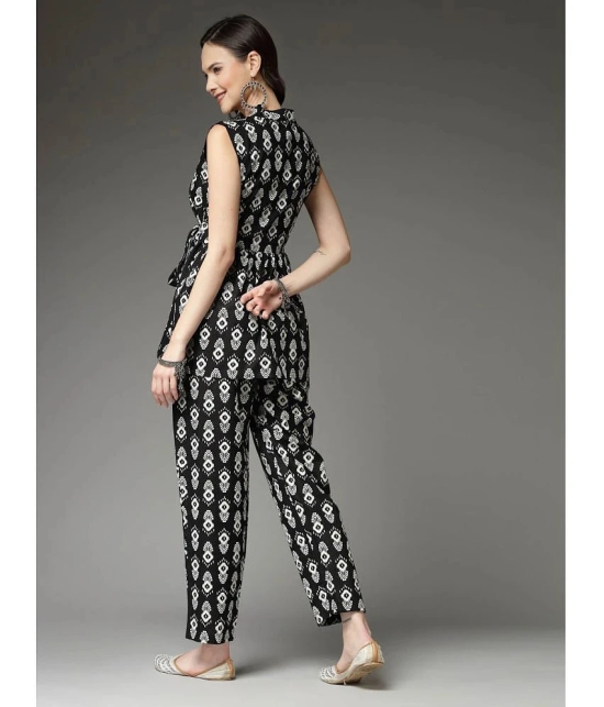 Stylum Black Printed Pant Top Set - None