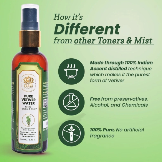 Kaaya Natural Vetiver Water Toner & Mist (Khas Water) 100ML Bottle (BUY 1 GET 1 FREE)