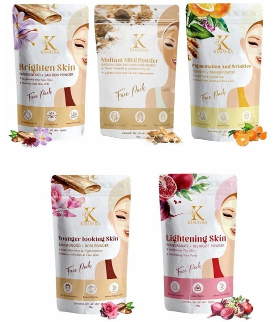 Kimayra Pure & Natural Bridal Skincare Face Pack Combo Powder for Natural Glowing Skin