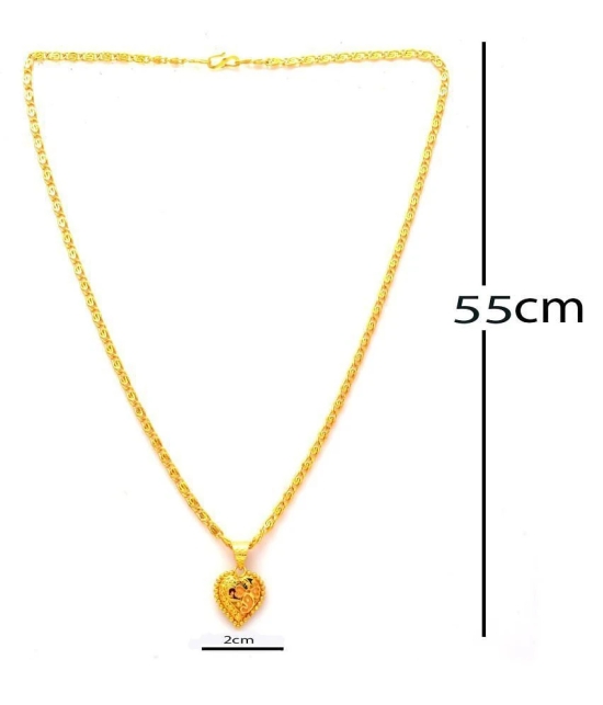 Jewar Mandi New Design Gold Plated Locket/Pendant with Link Chain Daily use for Men, Women & Girls, Boys - Golden