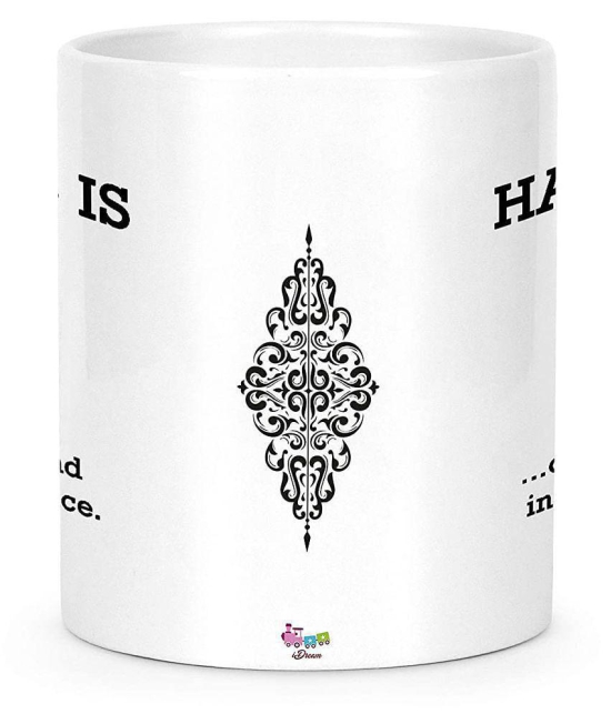 Idream Quote Printed Ceramic Coffee Mug 1 Pcs 330 mL - White