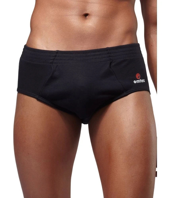 Omtex - Black Cotton Mens Briefs ( Pack of 1 ) - XL