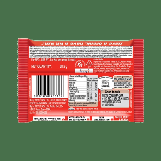 Nestle Kitkat Fingers Chocolate, 38.5 Gms