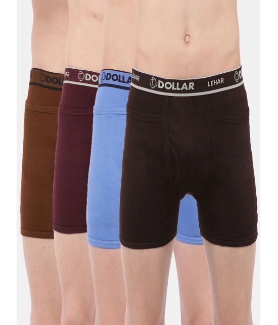 Dollar lehar Multicolor Combed Cotton Cotton Mens Trunks ( Pack of 4 ) - None