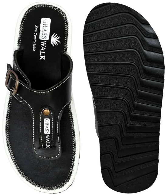 GRASS WALK Black Mens Thong Flip Flop - None