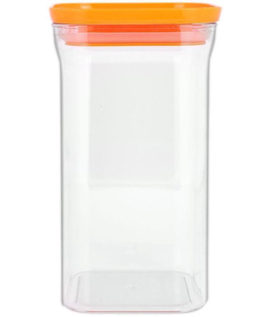 HomePro - Square Container | Airtight | Silicone Cap | Orange | Plastic Utility Container | Set of 2 - 1100 ml - Orange