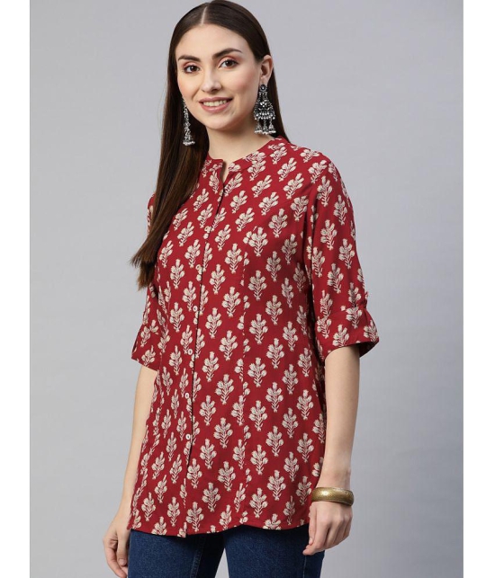 Divena - Maroon Rayon Women''s Tunic ( Pack of 1 ) - None