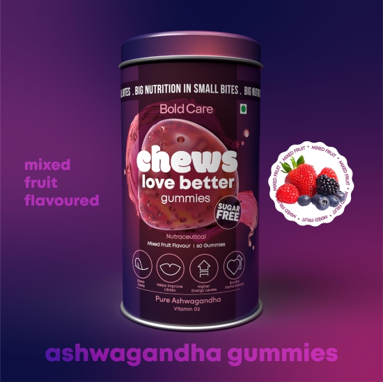 Bold Care Chews Love Gummies with Pure Ashwagandha Extract, For Better Performance in the bedroom - 60 Gummies