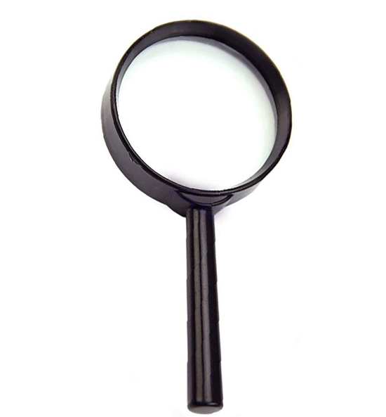 50mm Black Magnifying Glass for inspection, Jewelry & small prints reading & Multiple uses