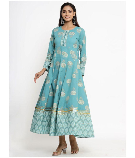 KIPEK Blue Rayon Anarkali Kurti - Single - M