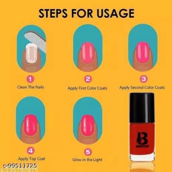 BANETION|JADE-31|Quick Drying | No Harmful Chemicals | No Chip Formula | Glossy Finish | Long Lasting | Smooth Application| High Shine Nail Polish For Women Pack of 6 (9ML)